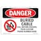 Signmission OSHA Danger, Custom Buried Cable Call Before Digging, 14in X 10in Decal, OS-DS-D-1014-L-1742 OS-DS-D-1014-L-1742 - alternate 1